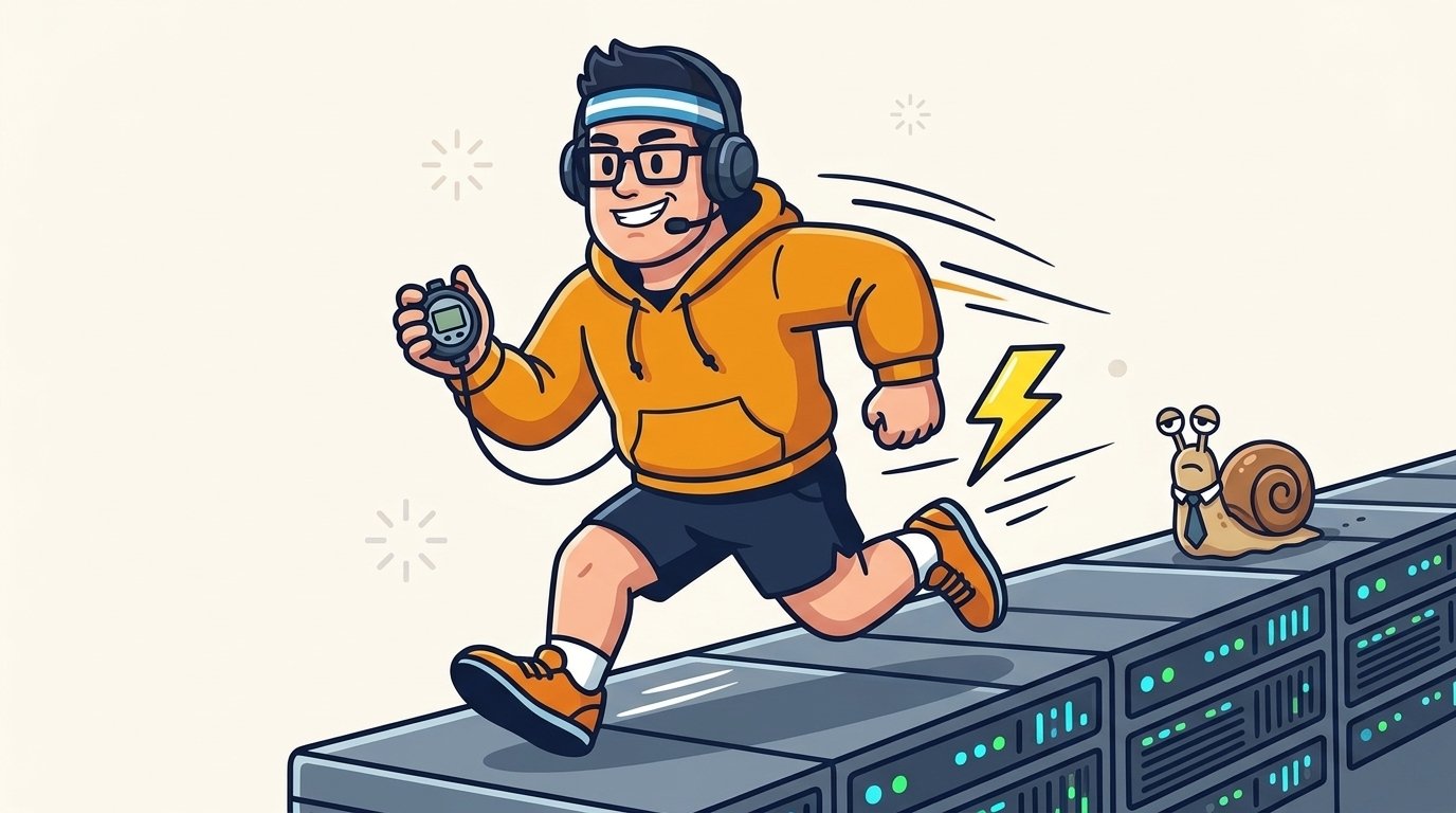 Sprinting through Equinix LD4 server racks to eliminate execution slippage.